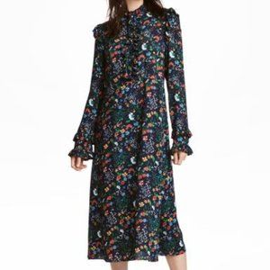Romantic Long-Sleeve Floral Dress